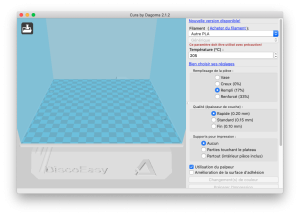 Interface de Cura By Dagoma